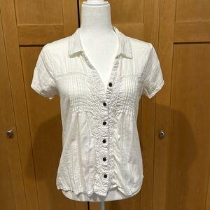 Prana white button up blouse